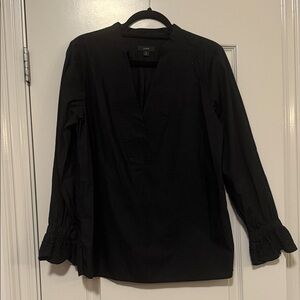 J. Crew Black Long-Sleeve Tunic with Lace Cuffs